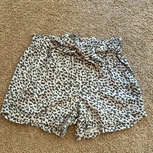 Aerie leopard print shorts with tie belt